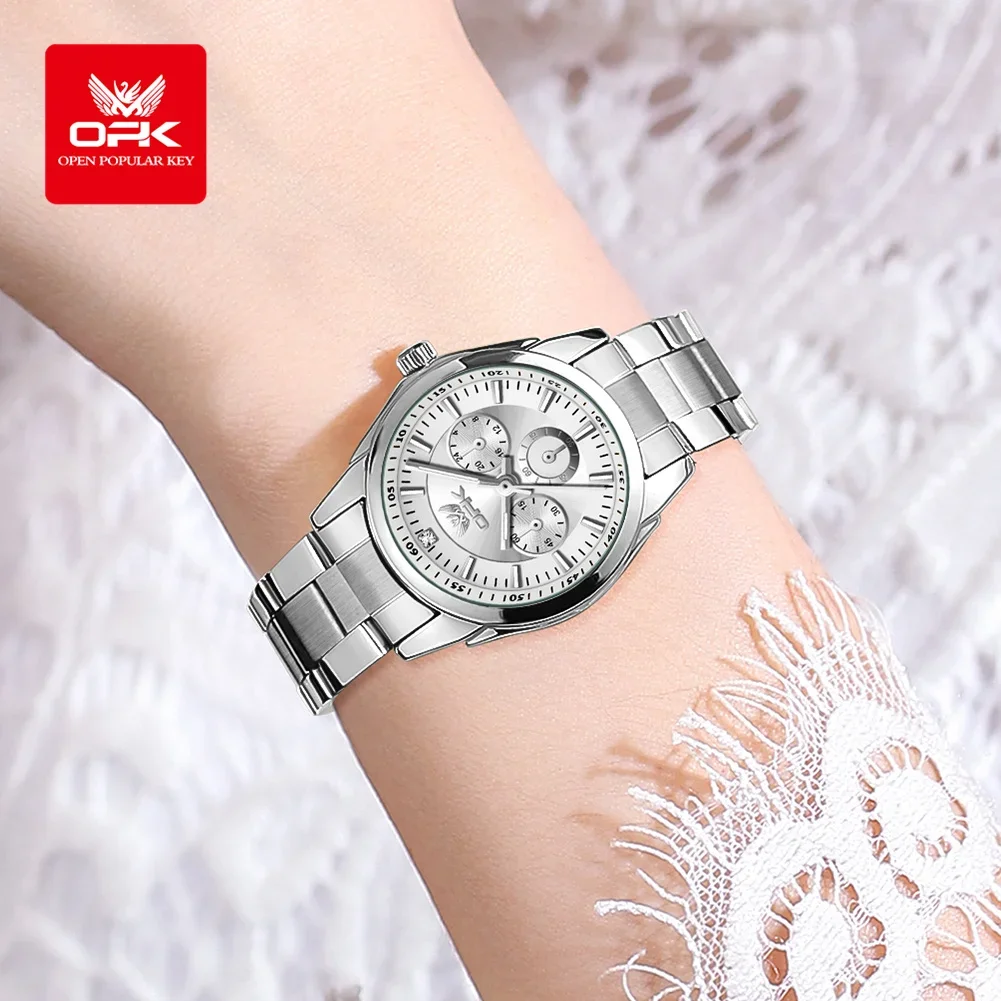 Женские кварцевые часы с календарем водонепроницаемые