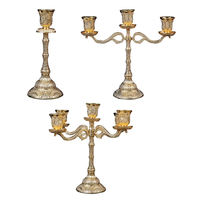

1/3/5 Arm Candelabra Metal Candlestick Ornaments Holder Table Decoration Dropship