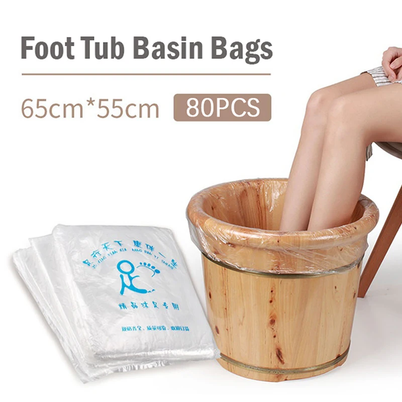 

80pcs Foot Tub Liners Bath Basin Bags for Feet Pedicure Spa Skin Care Accessories Environmentally Disposable Bag