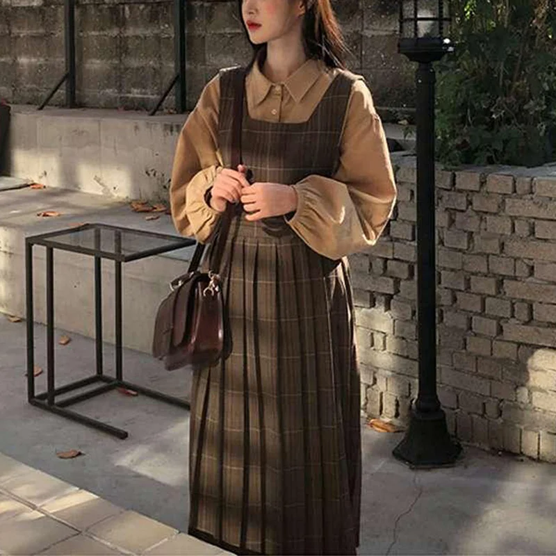 

Женское клетчатое платье без рукавов, длинное плиссированное платье на бретелях, весна-лето 2022