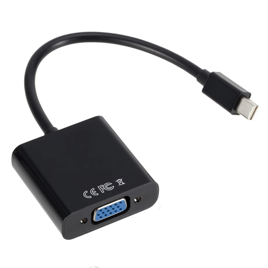 Купи Thunderbolt 1 2 Mini DP To VGA Adapter Cable Mini Displayport To VGA D-Sub Converter HD 1080P Cable For Macbook Pro Air Mac за 89 рублей в магазине AliExpress