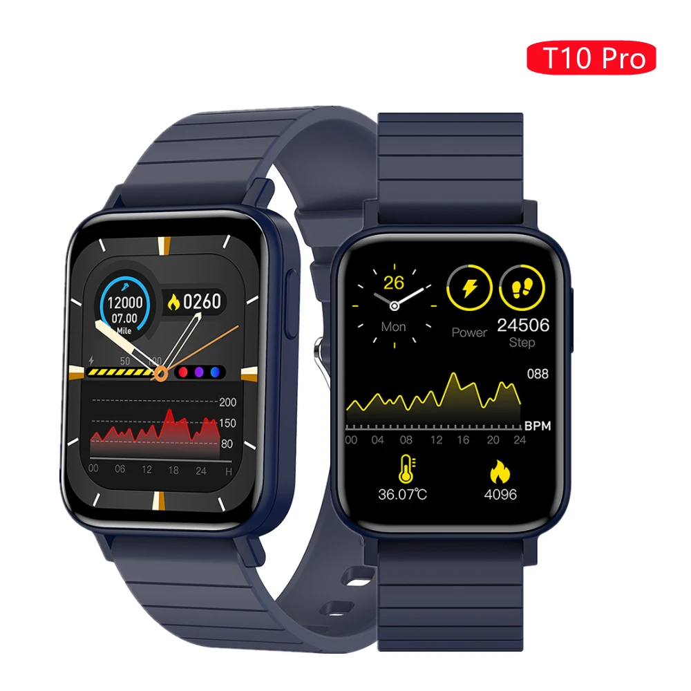 

Умные часы T10 Pro с монитором кровяного давления, умный Браслет, фитнес-трекер, водонепроницаемые спортивные часы для iPhone, Android