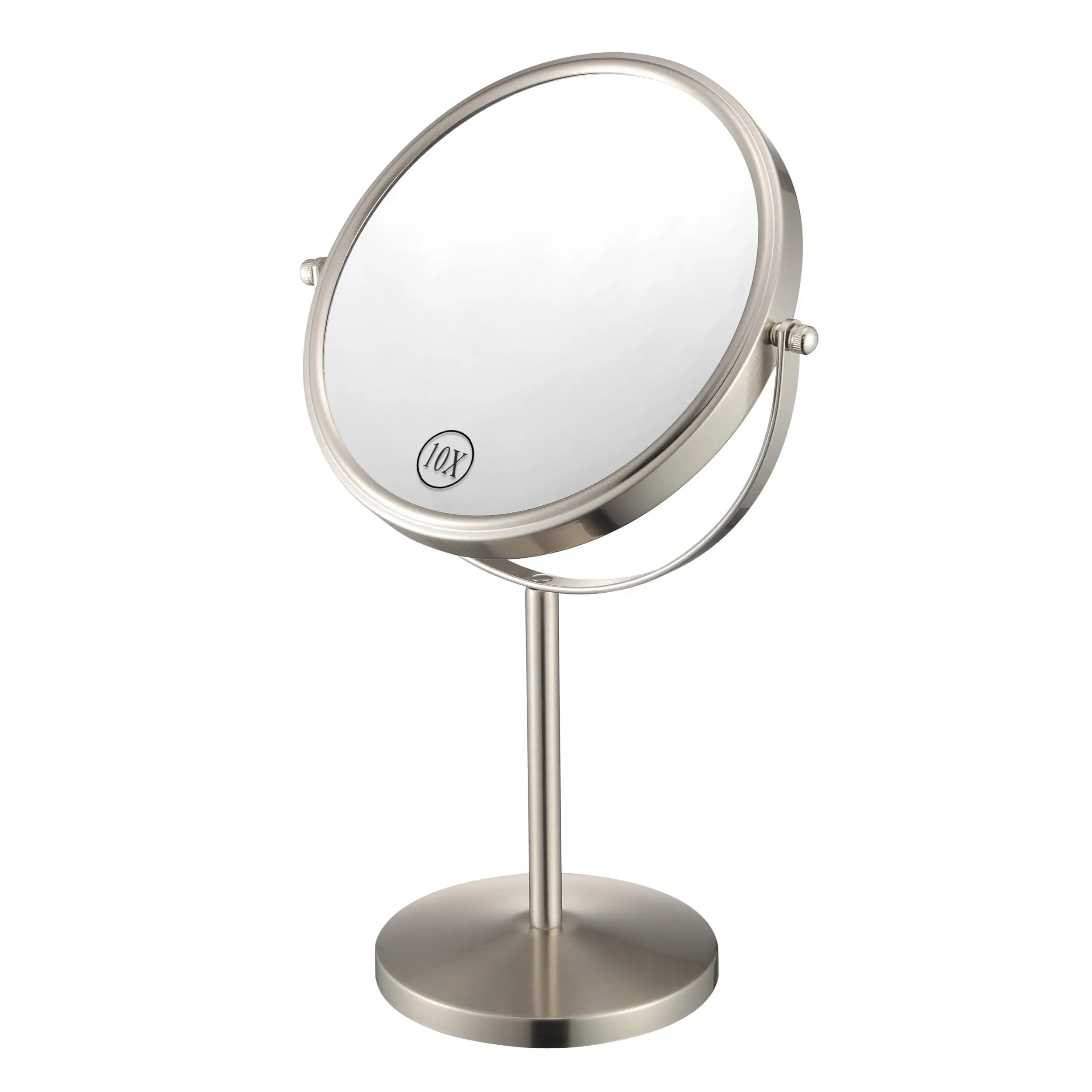 

Magnifying Makeup Mirror, 8 Inch Double Sided Vanity Tabletop Mirror with 10X Magnification, Nickel Finished