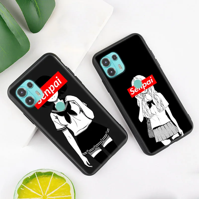 Черный чехол Sugoi Senpai аниме Waifu для iPhone 8 7 Plus 6 6S 15 SE X XR XS 11 Pro Max