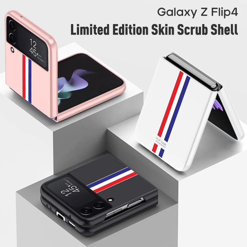 

Classic Stripe Fold Case for Samsung Z Flip 4 Case skinfeel frosted for Samsung Galaxy Z Flip 4 Flip3 Shockproof Hard Back cover