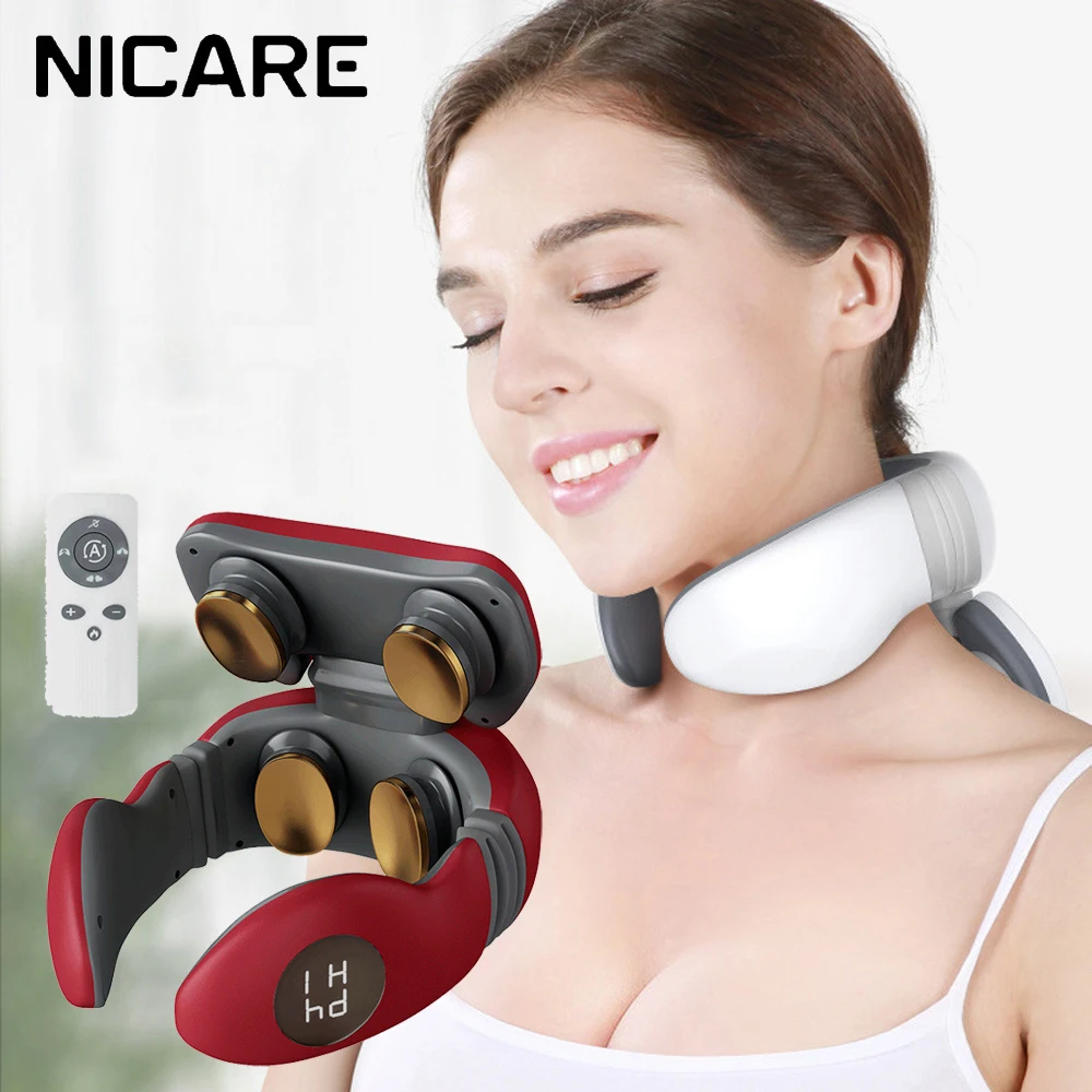 Умный 4d-массажер для шеи NICARE Электрический компрессионный массажер спины и плеч |