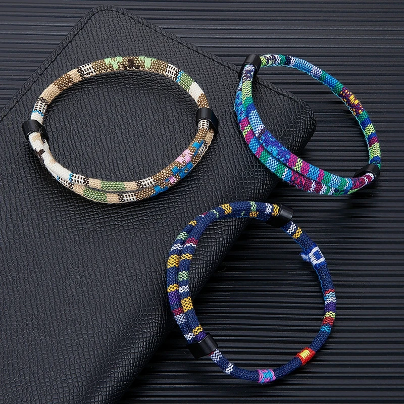 Резьбовой браслет MKENDN Bohimia для мужчин и женщин, регулируемые красочные браслеты для влюбленных, минималистичный летний браслет для пар
