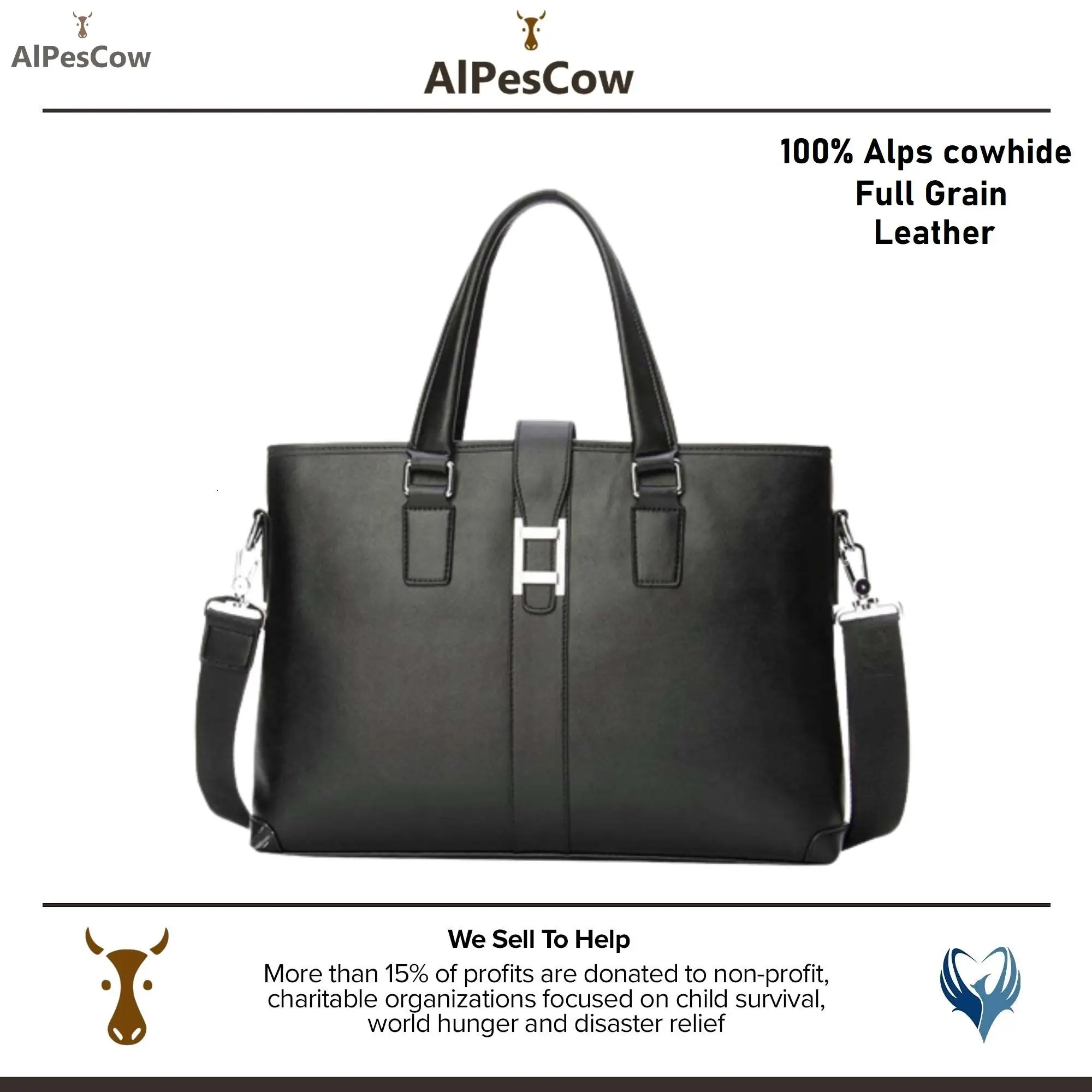 High Quality 100% Alps Cowhide Laptop Bag Classic Design Genuine Leather Tote Briefcase For Men Designer Handbag Shoulder Bag