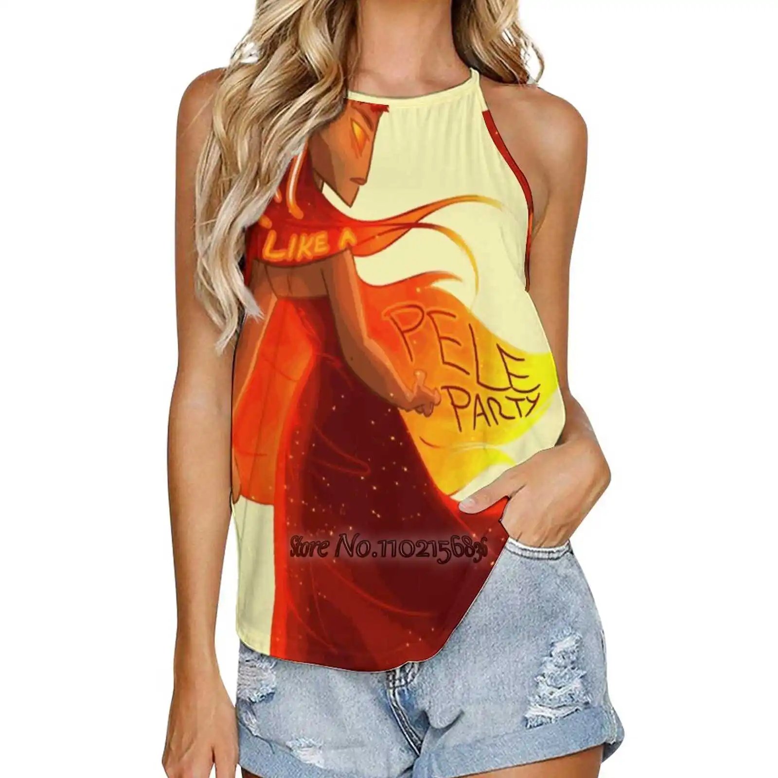 

Женская футболка без рукавов для вечерние, летняя повседневная Элегантная футболка без рукавов, топы для Гавайских покупателей