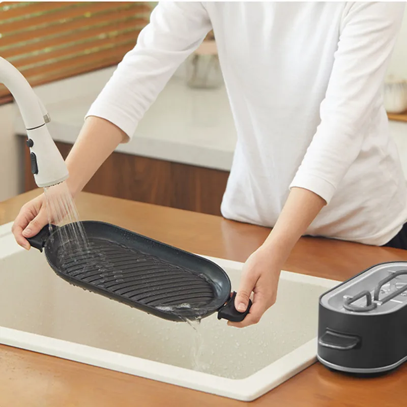 indoor smokeless electric grill barbecue machine for home kitchen appliances non stick cooking surface grill oven with removable free global shipping