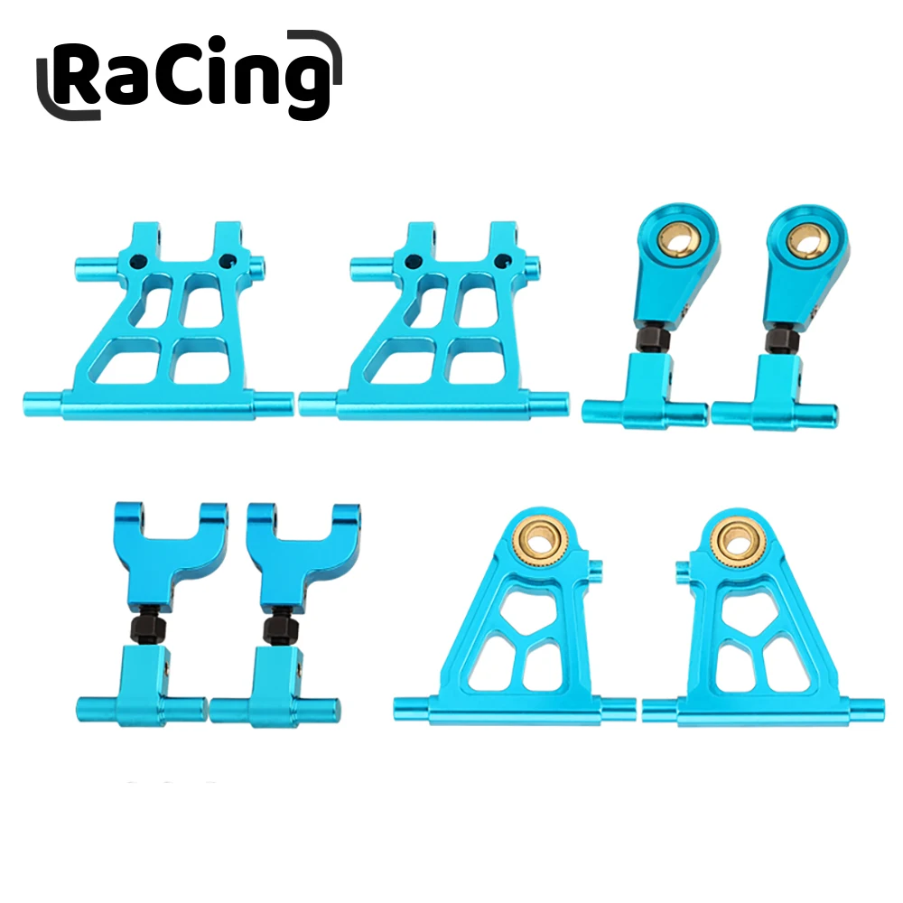 8pcs Aluminum Alloy Front and Rear Upper Lower Suspension Arms for Tamiya TT02 TT-02 1/10 RC Car Upgrade Parts Accessories