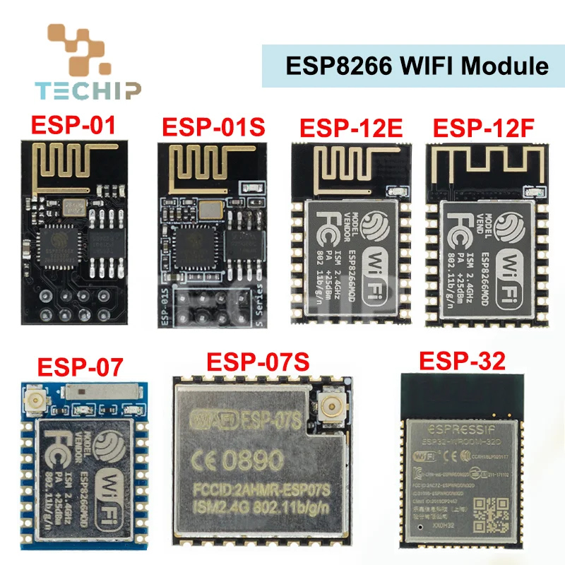 Фото ESP-01 ESP-01S ESP-07 ESP-07S ESP-12 ESP-12E ESP-12F ESP-32 ESP8266 WIFI беспроводной модуль беспроводной приемопередатчик 2.4G №1