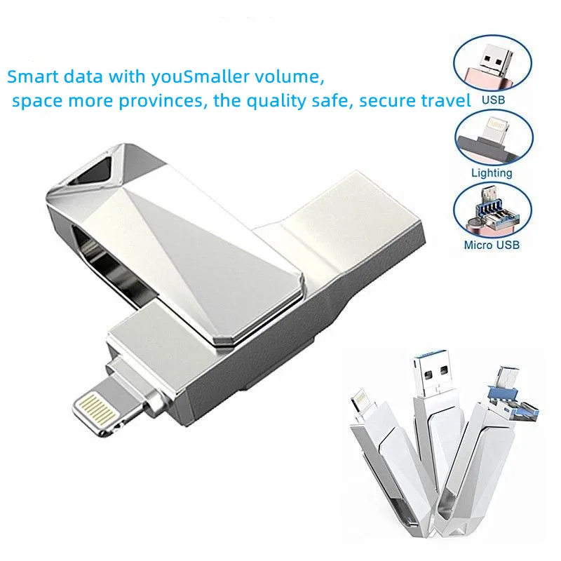 

LIGHTNING Android USB3.0 3-in-1 Usb flash drive 256G 512G 1TB Creative USB flash drive Multi-function USB flash drive