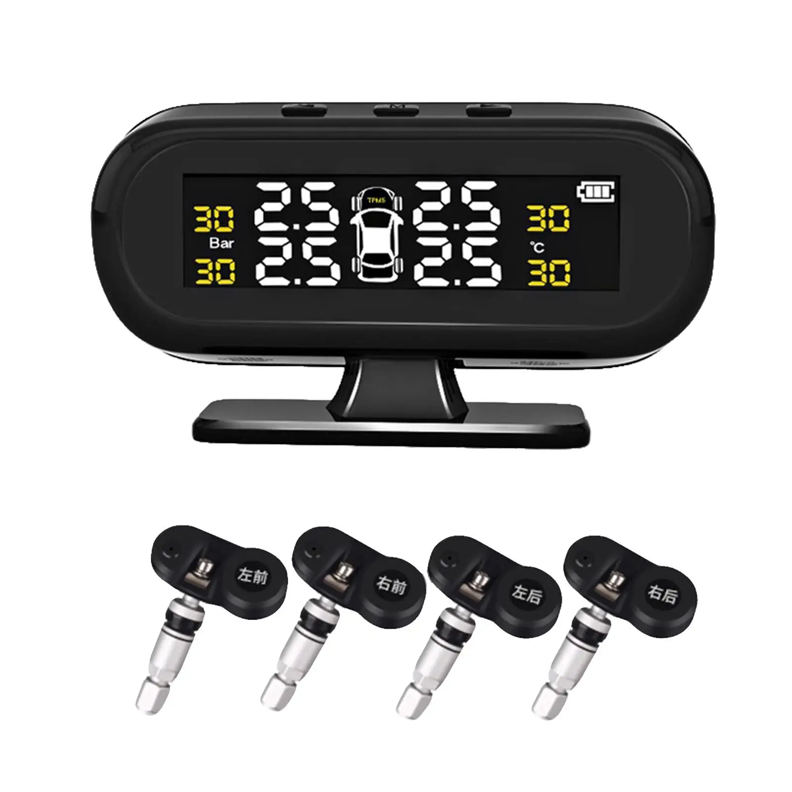 

TPMS Tire Pressure Monitoring System Solar Auto Alarm Real-Time Safe Driving