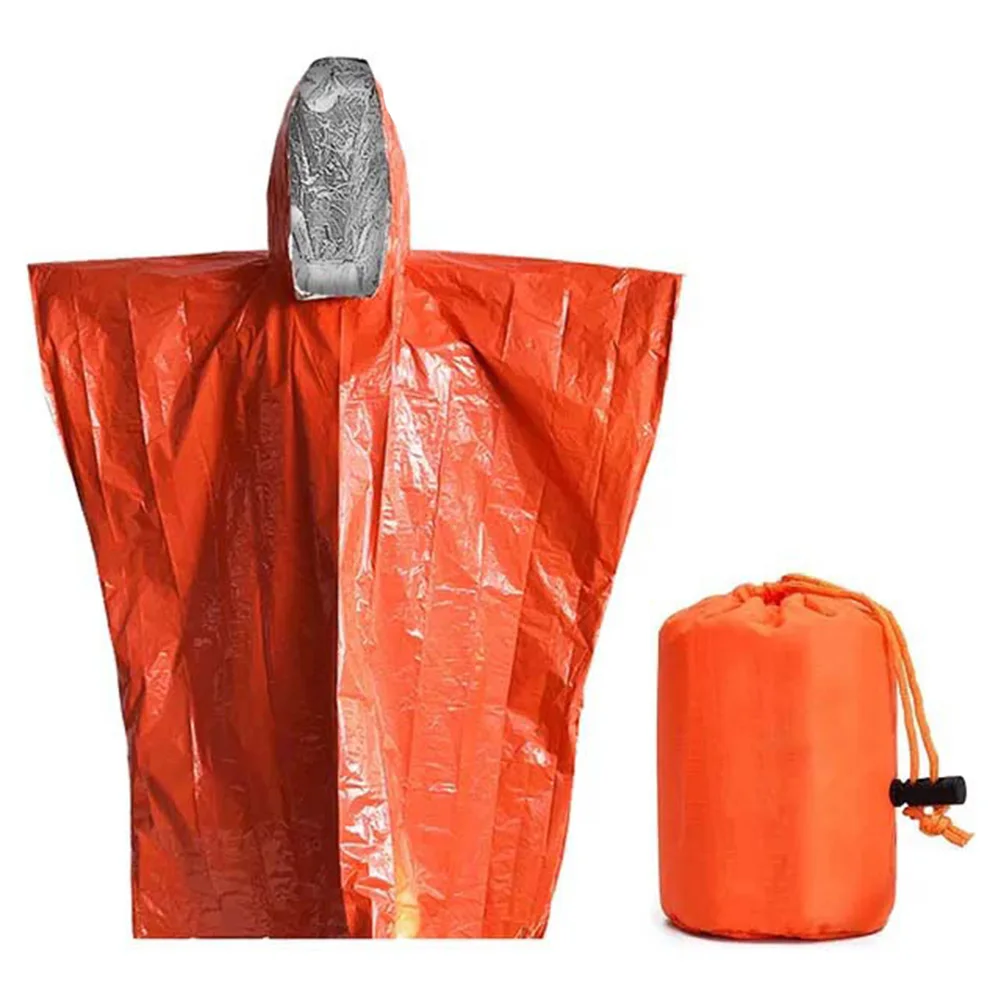 

1pc Emergency-Water Proof Raincoat Thermal Blanket For Camping And Hiking 12*7cm Outdoor Accessories