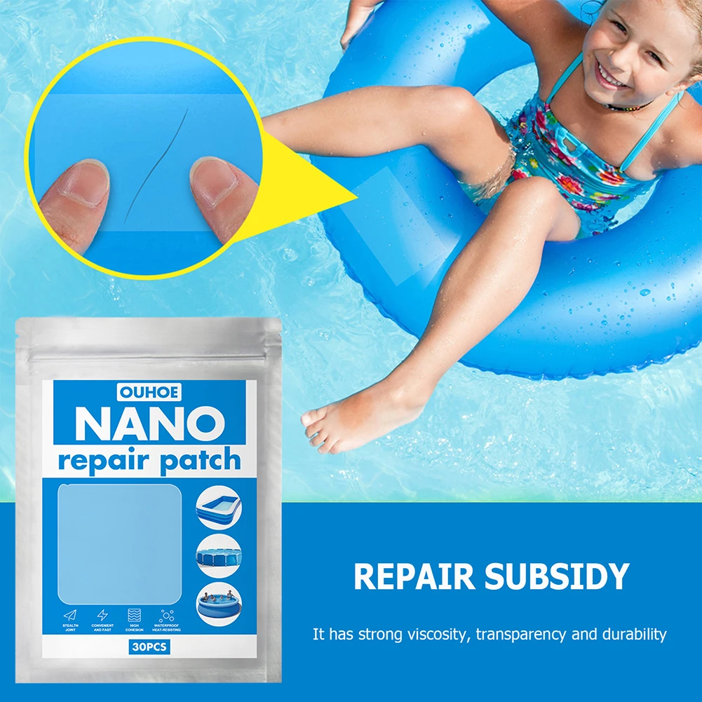 

10/20/30pcs Pool Inflatable Toy Waterproof Repair Patch Adhesive Repair Tape Stickers for Swimming Ring Air Bed Inflatable Pool