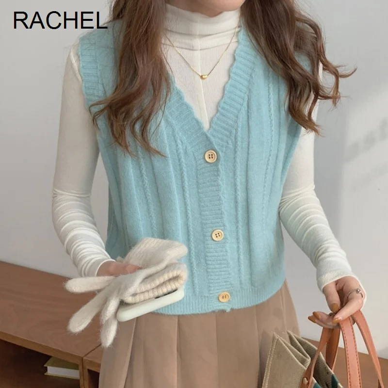 Женский вязаный кардиган с V-образным вырезом |