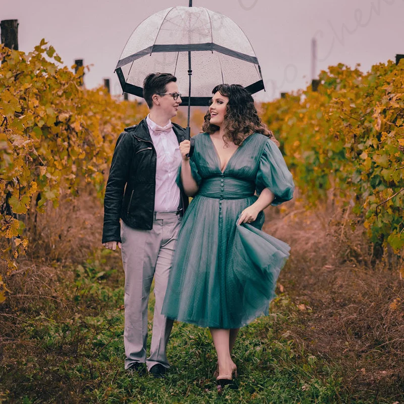 

vestidos elegantes para mujer Vestido De Festavestidos de noche Evening Dresses V-Neck A-Line Tulle Long Sleeve Backless