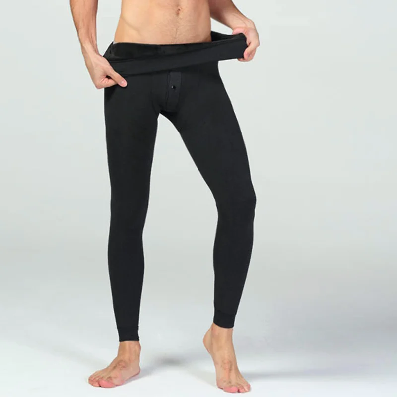 Mens Leggings Warm Thermal Underwear for Men Thicken Stocking Winter Men's Warm Pants Plus Size Plush Socks Solid Pantyhose