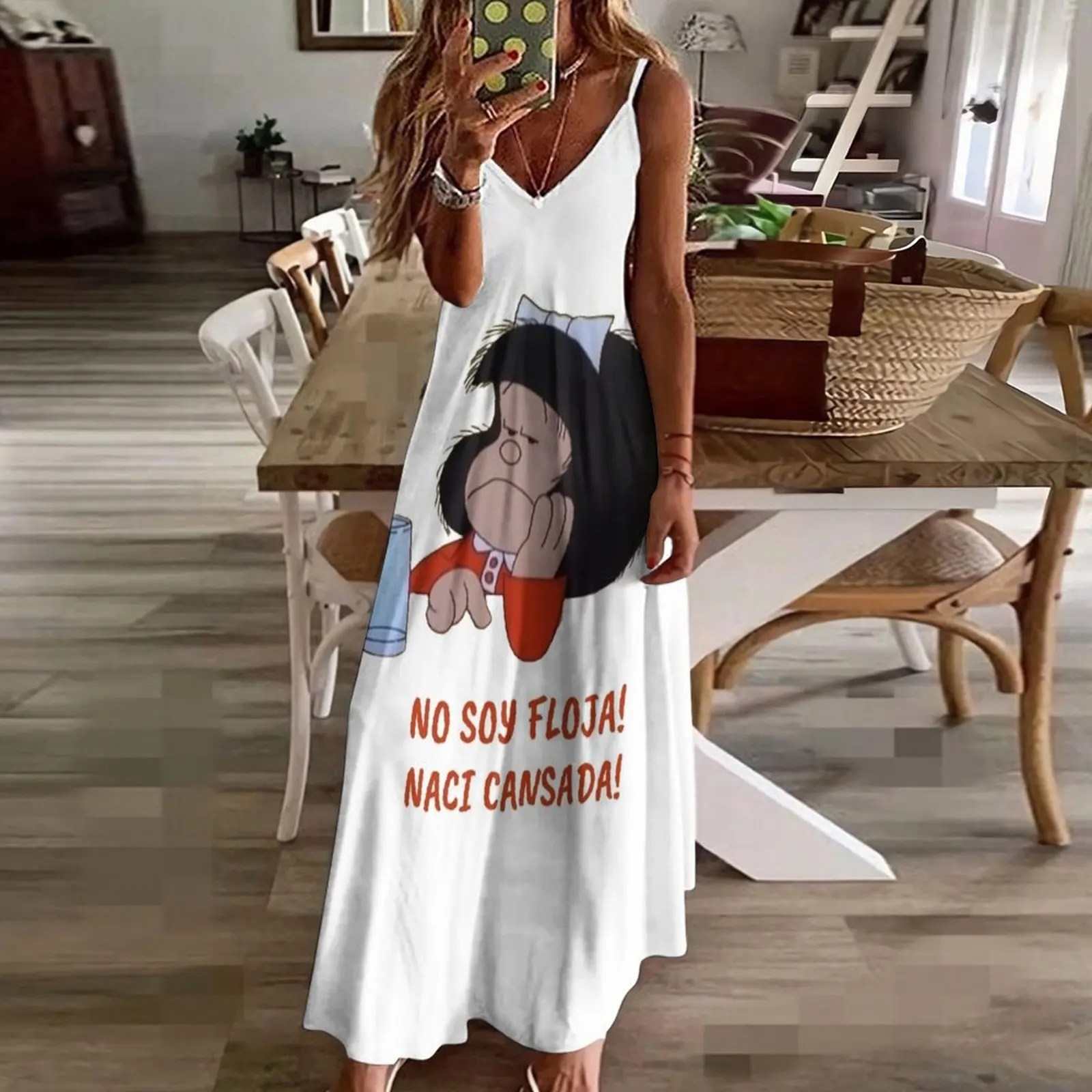 No Soy Floja Naci Cansada Mafalda платье без рукавов платья для женщин женская одежда 1920 летнее