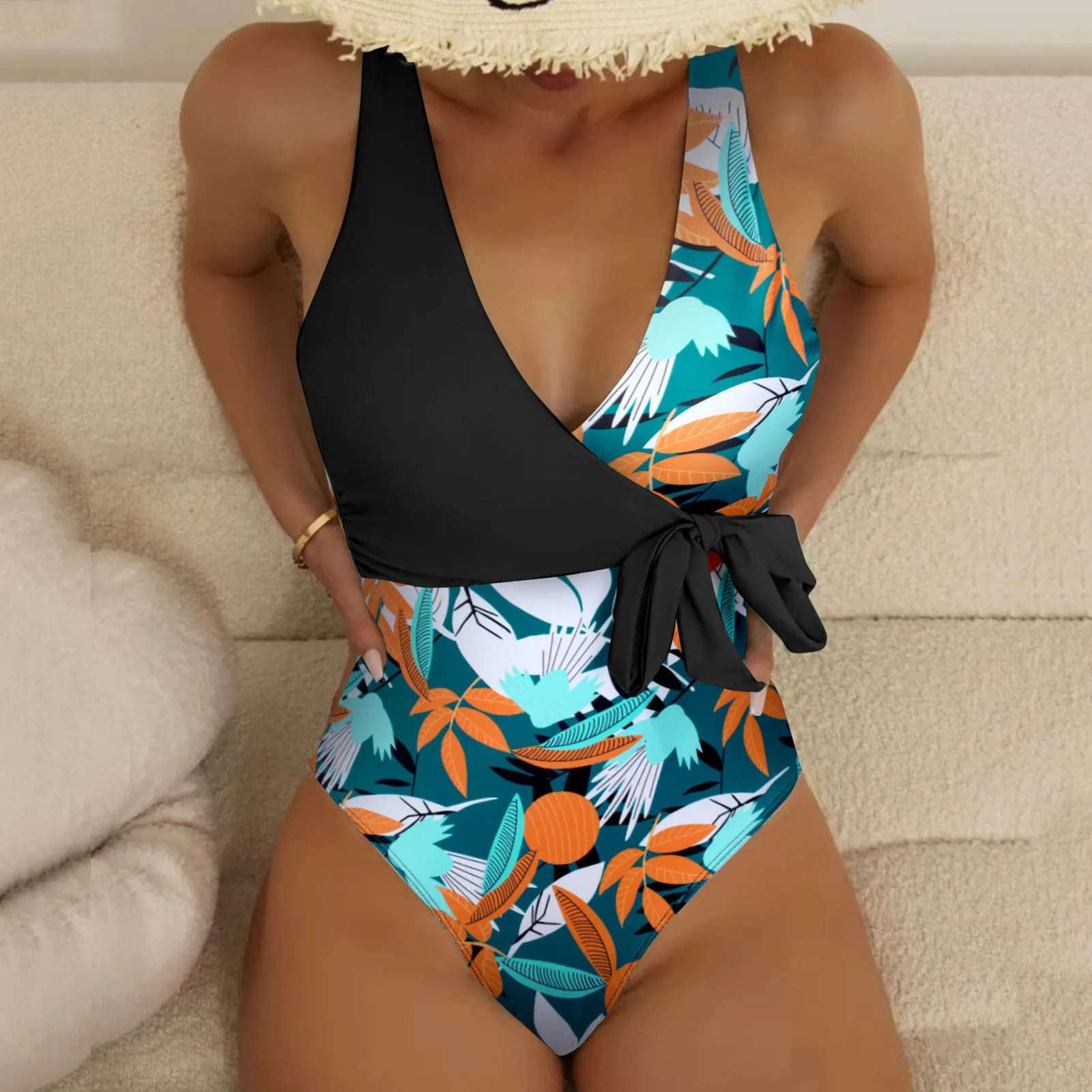 

Женское однотонное Спортивное бикини с завышенной талией, купальные костюмы из двух частей с высоким вырезом, сексуальные купальники