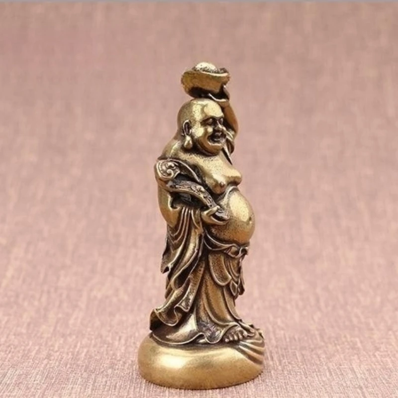 Латунный полый Benevolent Multi Treasure Майтрейя Будда Орнамент Настольное украшение