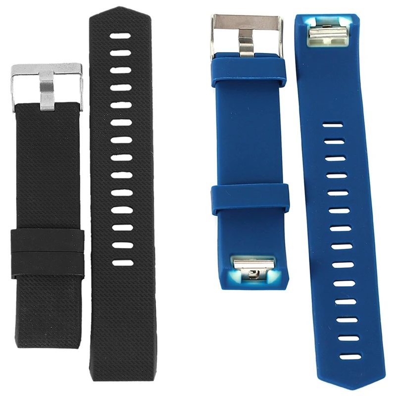 

2 Pcs Smart Wrist Band Replacement Parts for Fitbit Charge 2 Strap for Fit Bit Charge2 Flex Wristband,Black & Blue