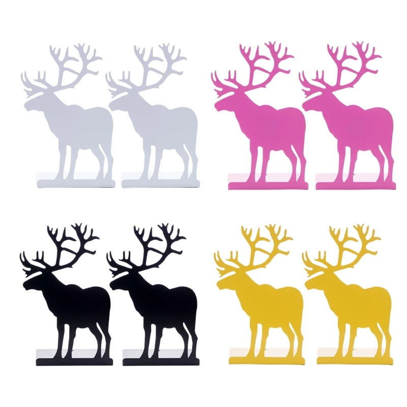 

Elk Pattern Book Ends for Book Shelves Metal Book Ends for Home Office