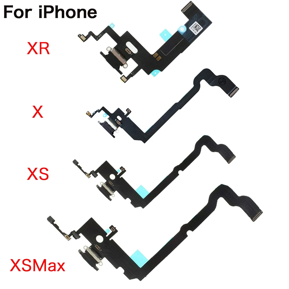 

Порт зарядного устройства для iPhone X, XR, XS Max, зарядный USB-разъем док-станции, гибкий кабель с заменой микрофона для ремонта