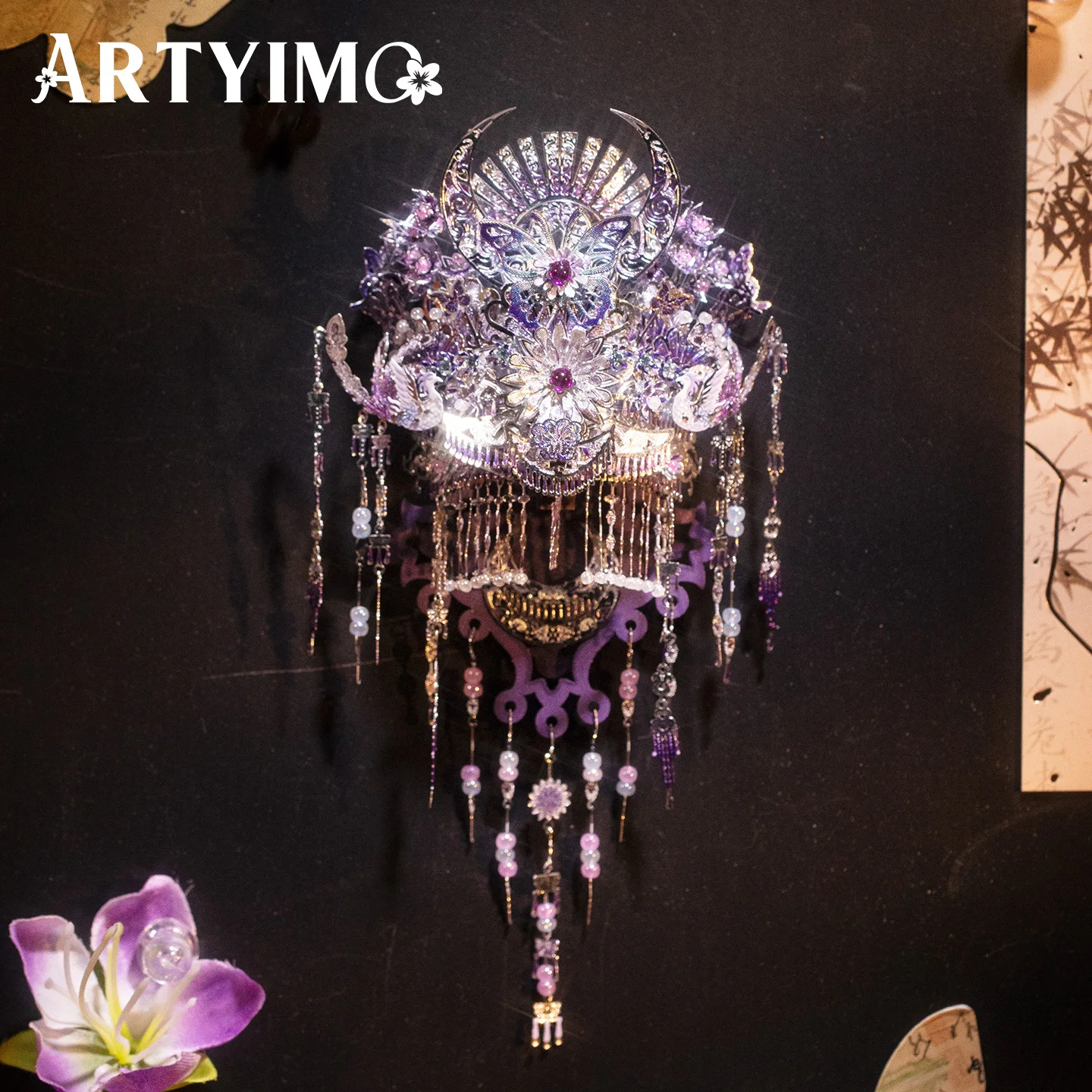 Фото ARTYIMO Miaodie Silver Crown Fridge Magnet 3D Metal Puzzle DIY Assembly Kit, головоломка, украшение для стола, на Рождество и Хэллоуин №2