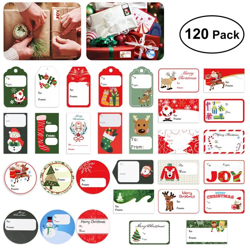

120PCS Window Cling Self- Adhesive Design Festive Sticker Labels Cards Stickers Self Adhesive Stickers