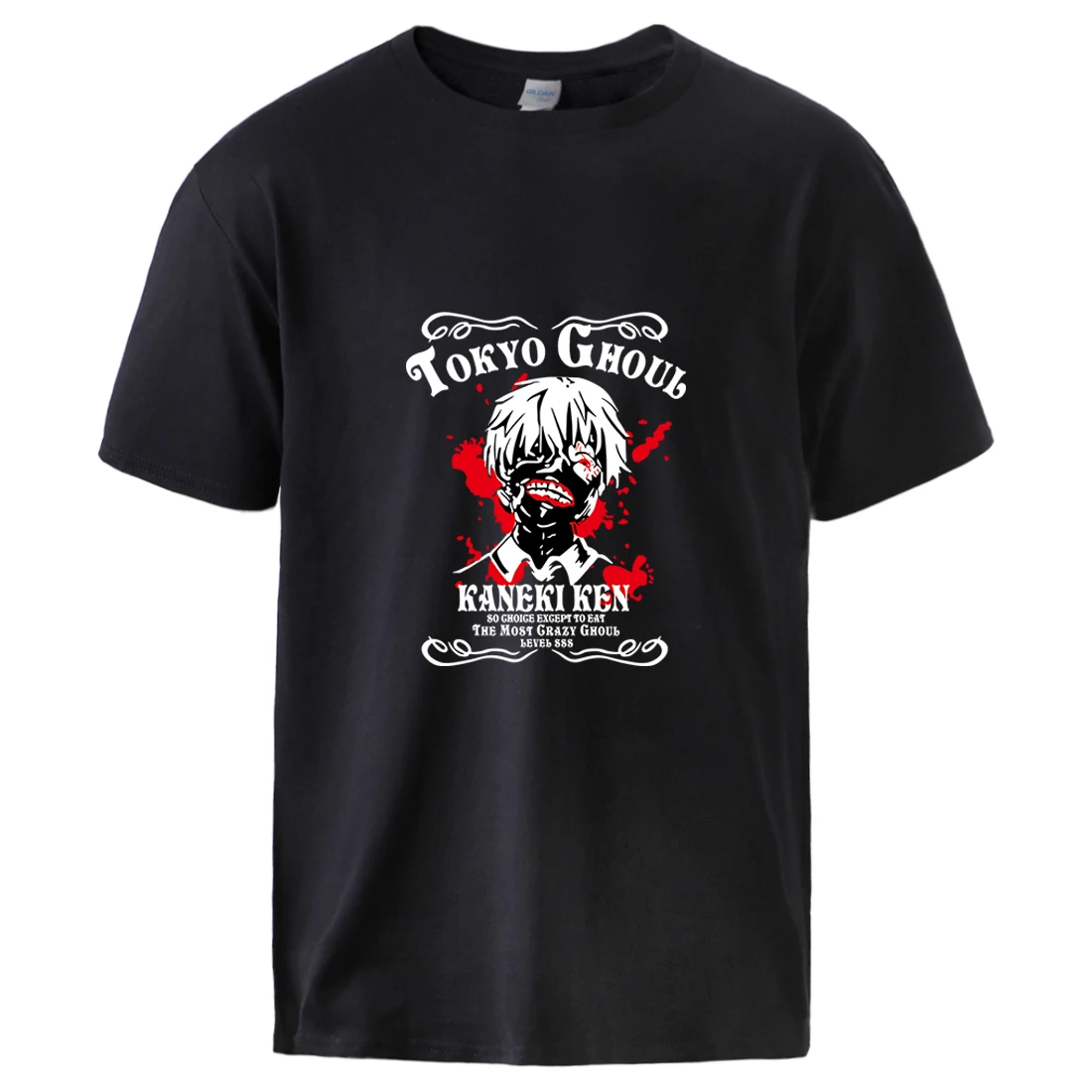 

Tokyo Ghoul Anime Harajuku Print T shirts for Man Summer Short Sleeve Cotton Graphic Tees Loose Tee shirts Male Plus Tops