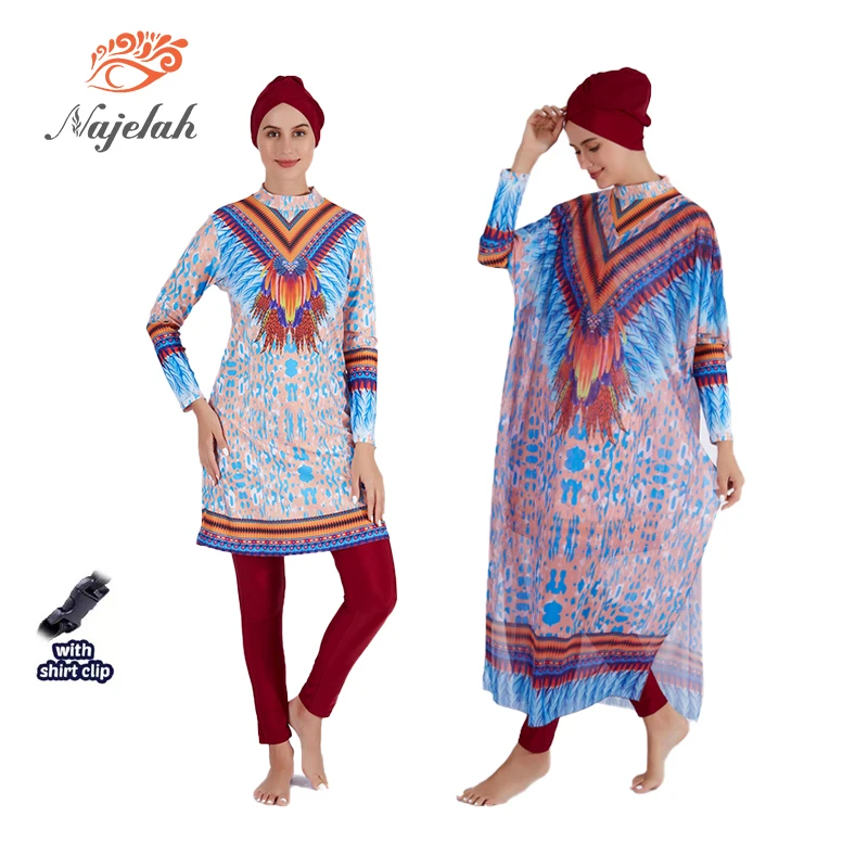 

4PCS Muslim Modest Burkini Swimwear Abaya Abayas For Women Hijab Swimsuit Islamic Full Cover Ups Long Sleeve Swimming Suit Swim