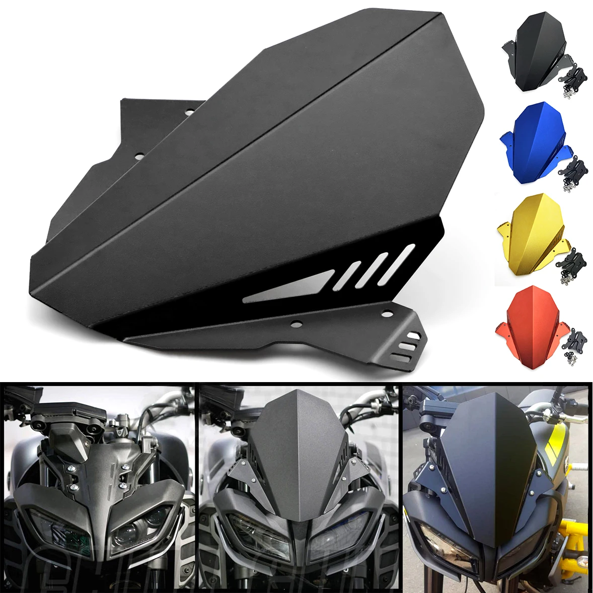 

Аксессуары для мотоциклов, алюминиевое ветровое стекло, подходит для Yamaha MT09 2017 - 2020 годов, ветровое стекло FZ09, отражатель с ЧПУ
