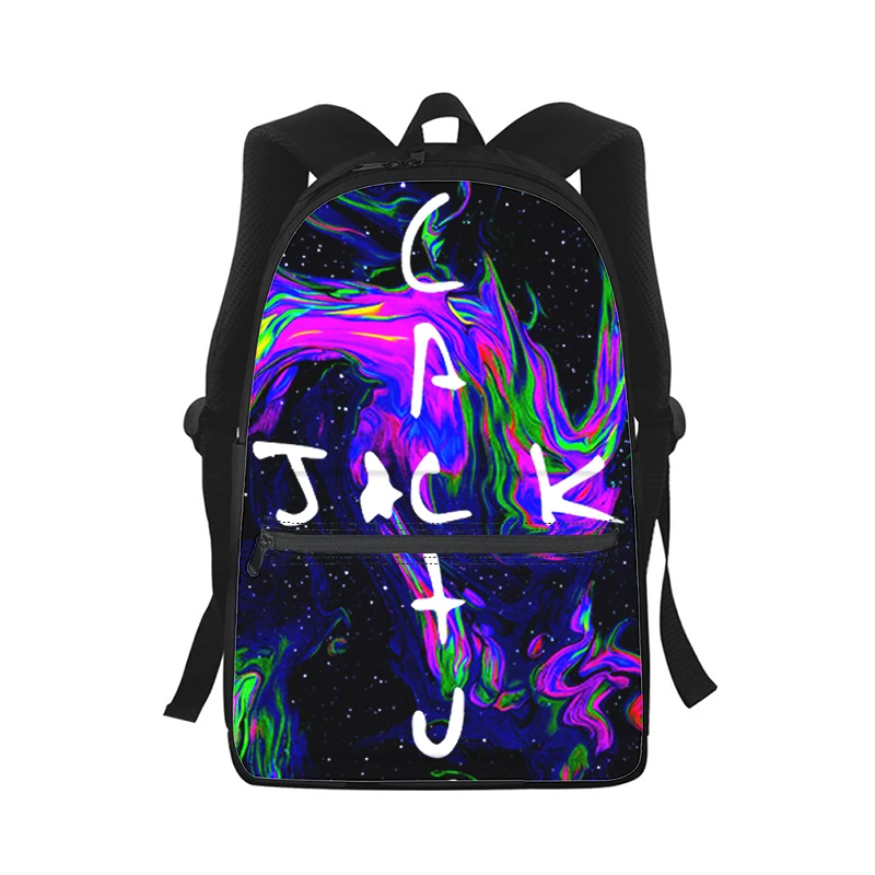 cactus jack letter word Men Women Backpack 3D Print Fashion Student School Bag Laptop Backpack Kids Travel Shoulder Bag