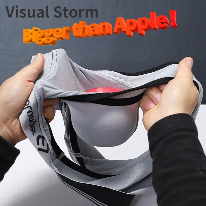 Man Ultra-Low Briefs with Super Big Penis Pouch Bulge Dick Boxer Modal Elastic Sexy Lingerie Long Cock Gay Plus U-convex Erotic