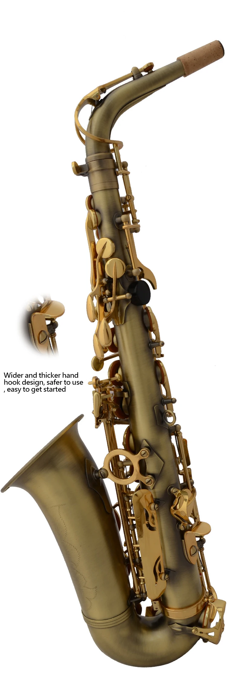 Усовершенствованный профессиональный альт Eb с антикварным корпусом из латуни и