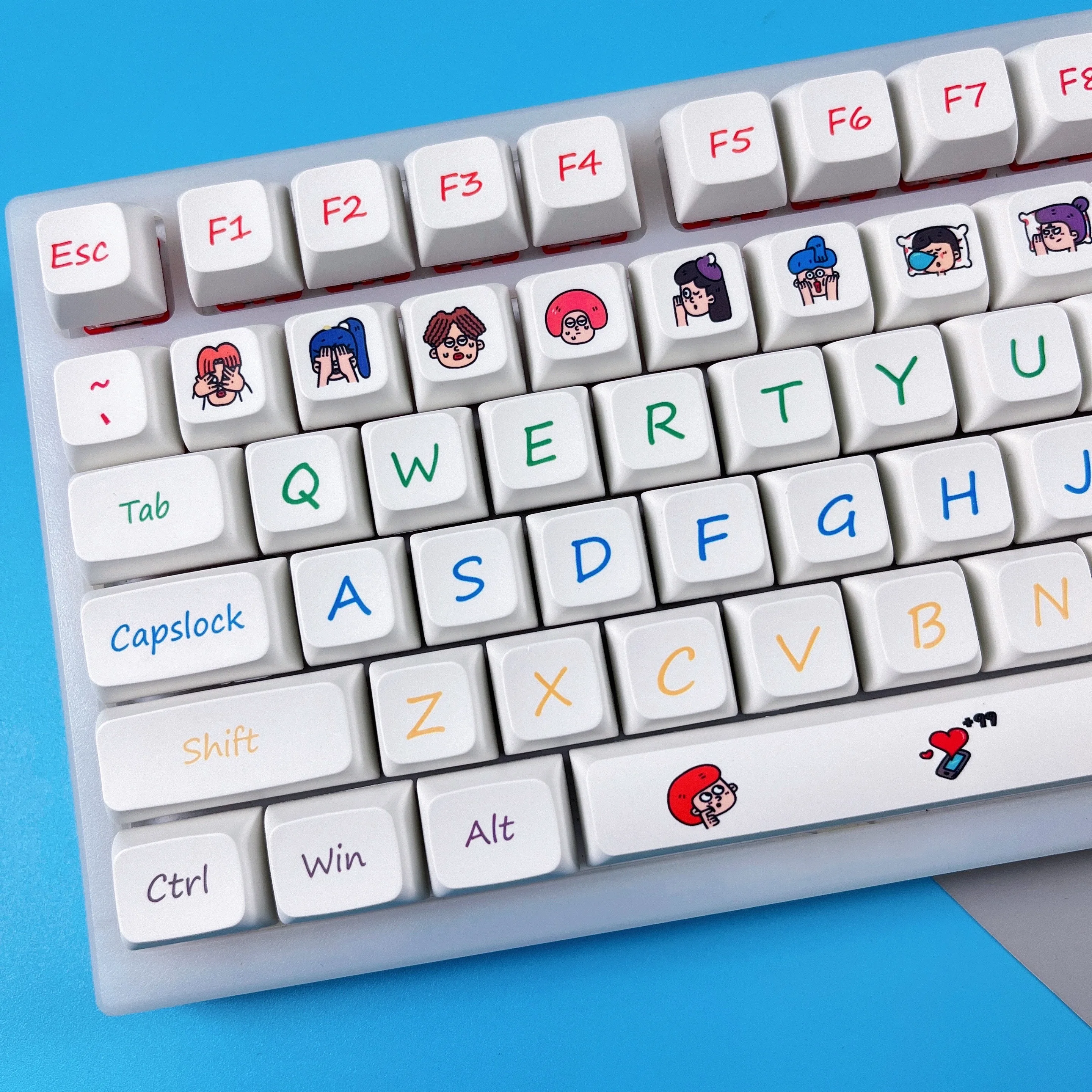 

127 Keys Cartoon Avatar Keycaps XDA Profile Dye Sublimation PBT Personalized Keycaps For MX Switches GK61 IK75 GK64 Keyboard