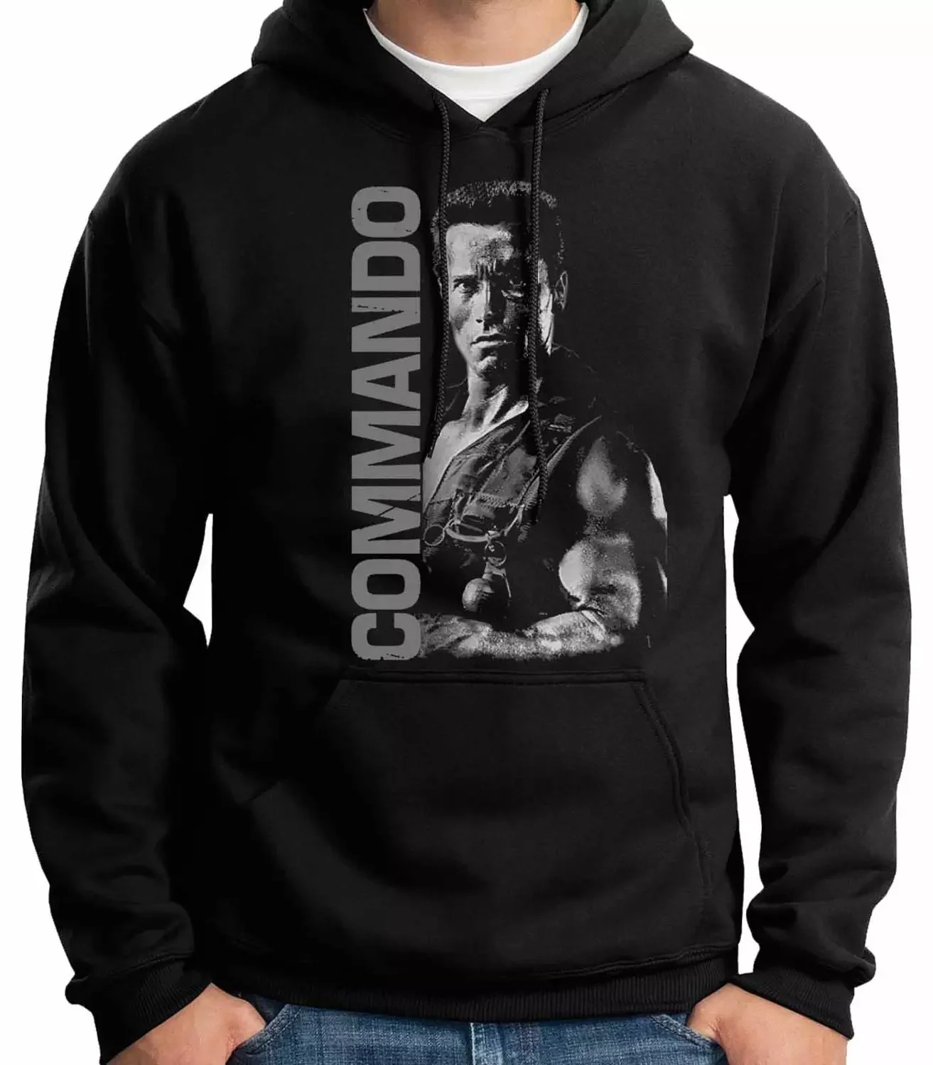 

NEW IN SWEATSHIRT HOODED-COMMANDO-MOVIE 80'S-GBS