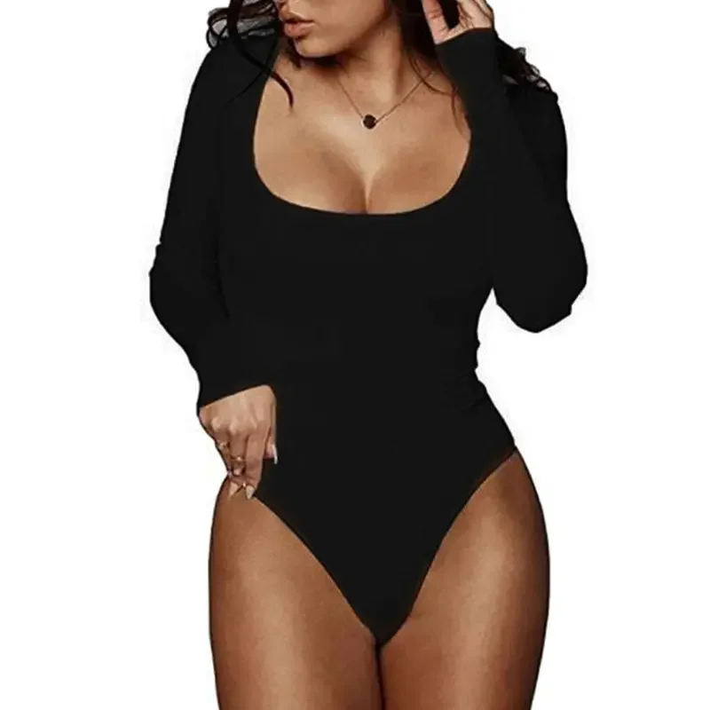 Женский облегающий комбинезон с длинным рукавом