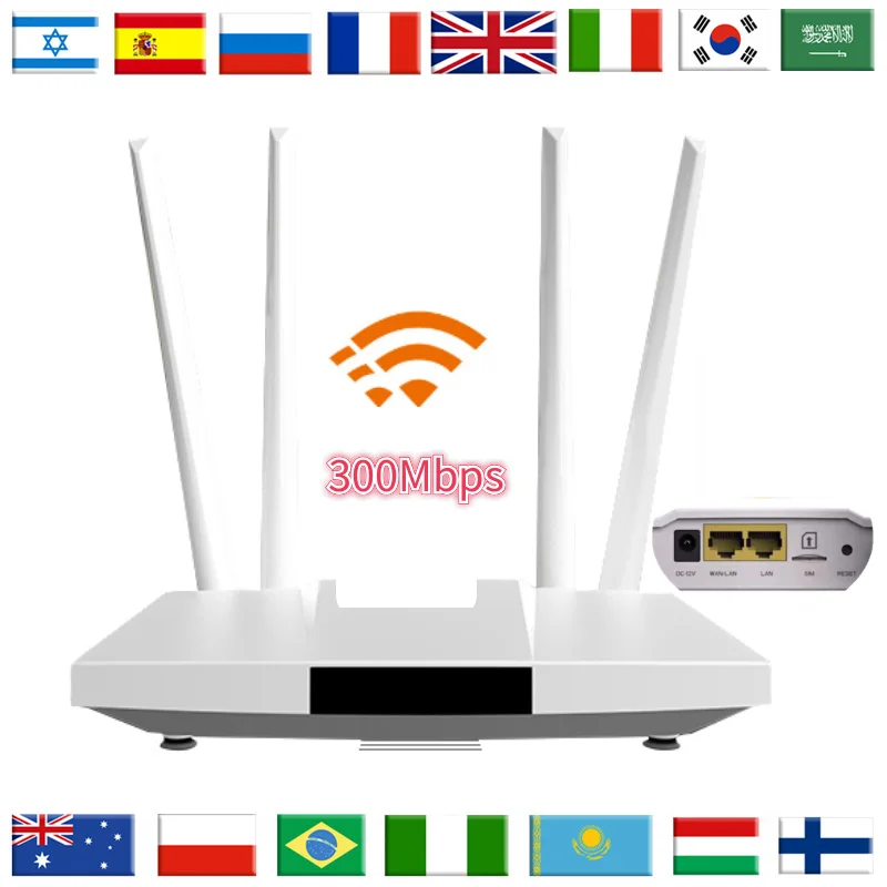 300Mbps Networking 3g Modem 4G Wifi Router Unlocked Europe Asia SIM Card Lte Mobile Hotspot for Phone Computer Wi Fi Link LC113