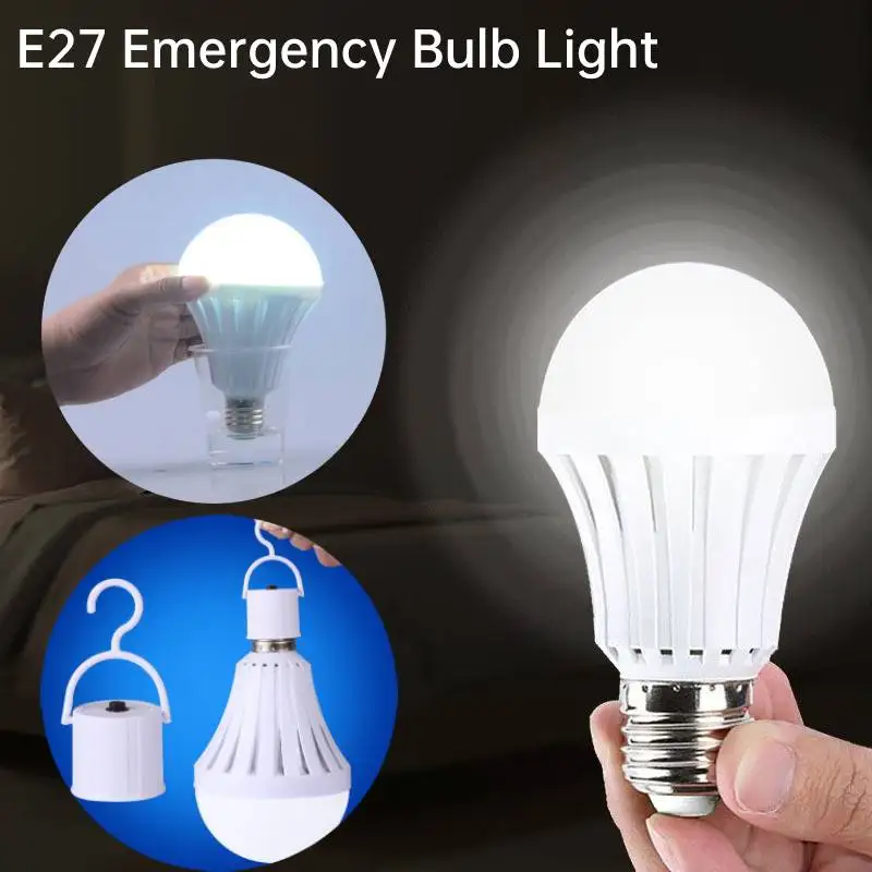 

E27 Emergency Led Light Bulb Portable 5-15w 220v Rechargeable Battery Lighting Lamp For Outdoor Camping