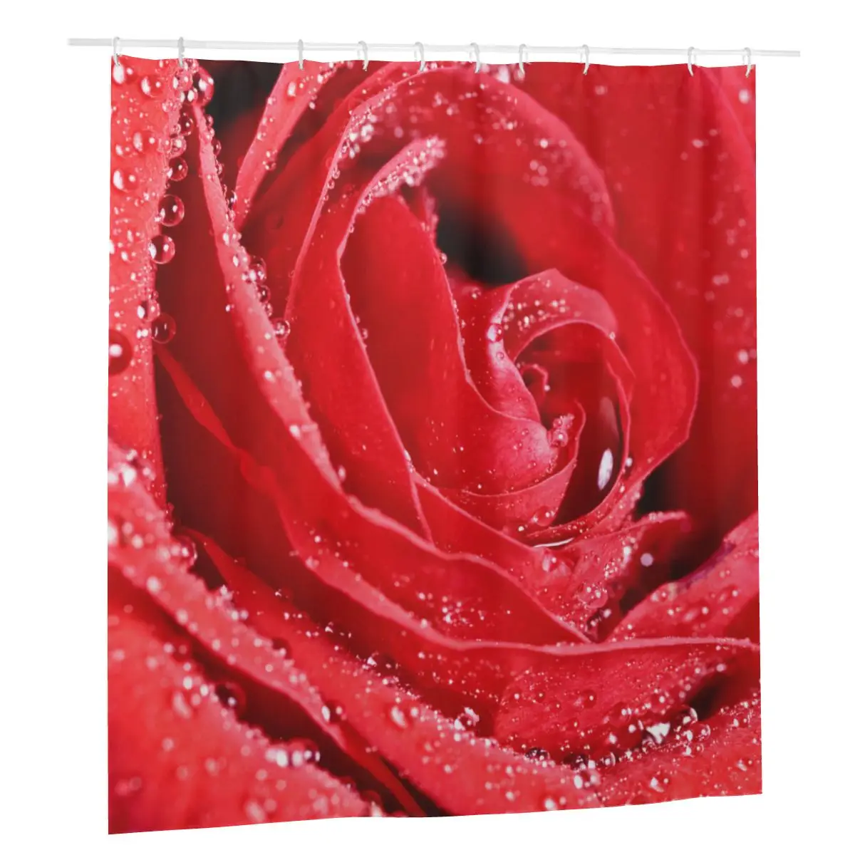 

Beautiful Rose Shower Curtain Bathroom Printed Polyester Bath Curtains Petal Flower Extra Large Wide Anti-peeping Cloth Screen