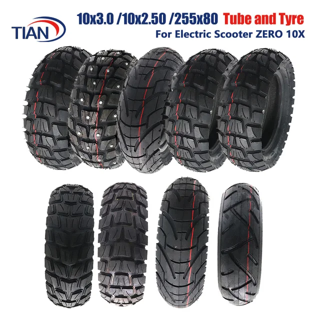 Off-road tire 10 inch pneumatic tire inner tube 10x3.0-6 80/65-6 255x80 10x2.50 tyre for electric scooter zero 10x mantis tyres