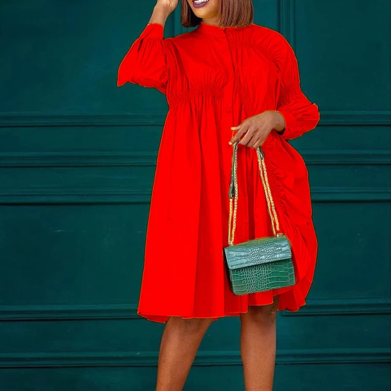 

Женское платье со шнуровкой, летняя одежда, африканские платья для женщин 2022, повседневное белое вечернее платье с длинным рукавом, длинные ...