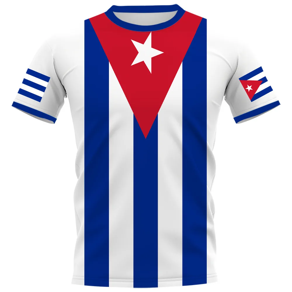 CLOOCL-Camiseta de manga corta con estampado 3D de bandera cubana para hombre...