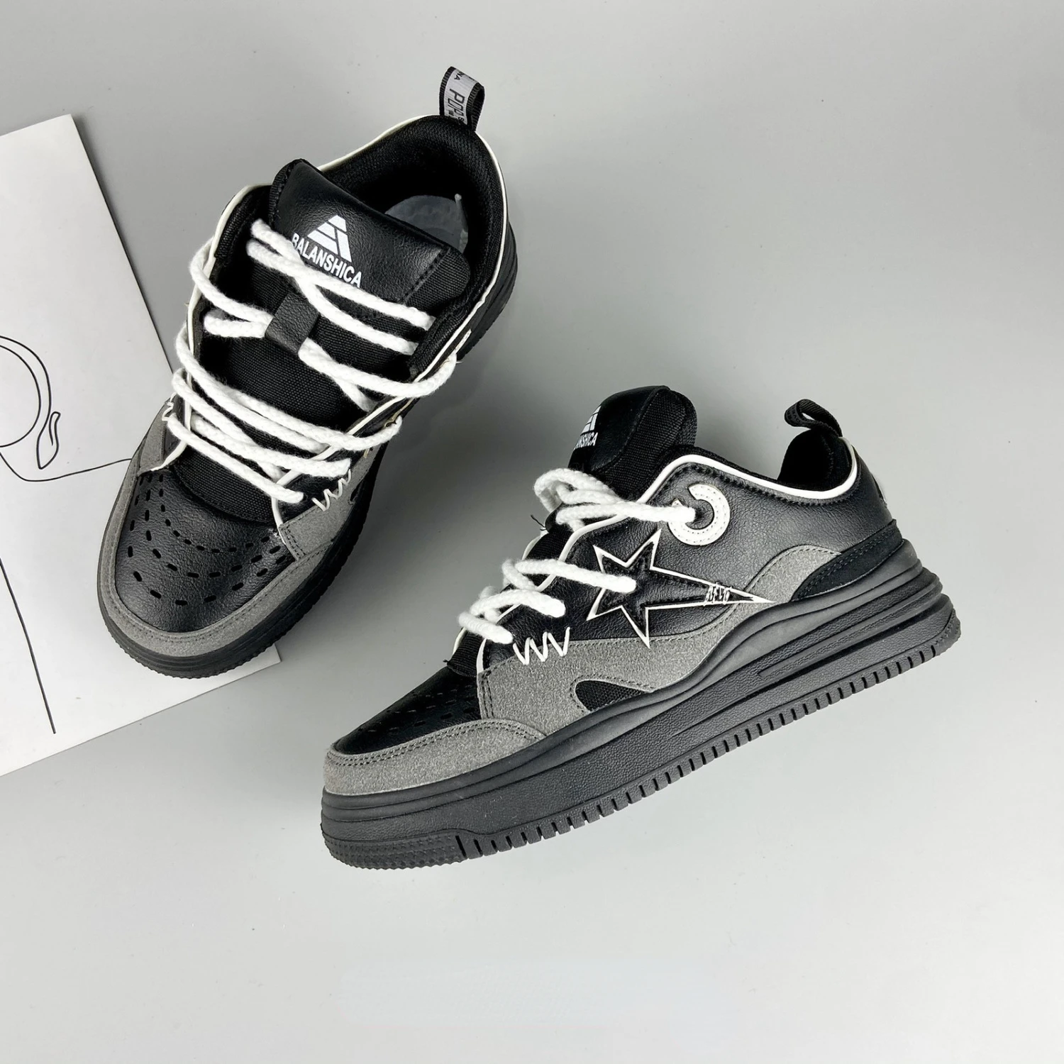 SHANPA Patchwork Autumn Fashion Women Sneakers High Street Star Pattern Casual Skateboard Shoes Platform Men Sport Zapatillas