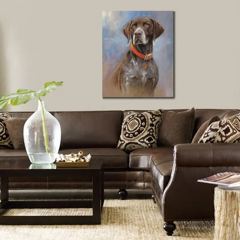 

Wall Art Dogs Paintings Oil Canvas German Short-Haired Pointer Painting Pictures Modern Decorations for Living Room Hand Painted