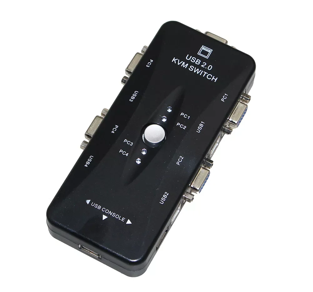 

New USB2.0 KVM Switch 4 Ports Selector VGA Print Auto Switch Moniter Box VGA Splitter V322 USB 2.0 KVM Switch