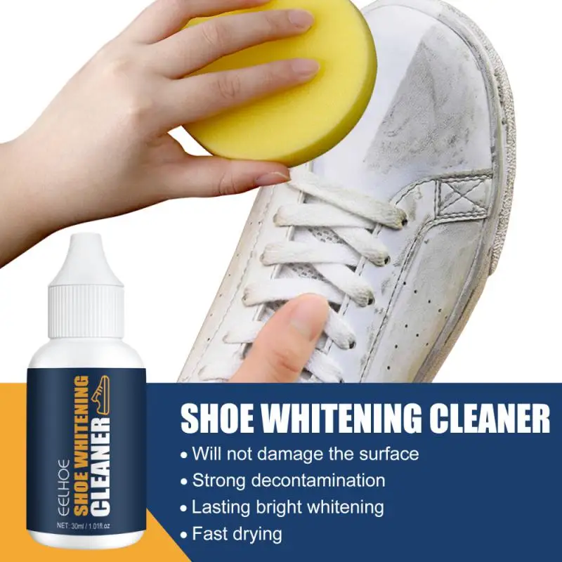 

30ml White Shoes Cleaner Shoes Stain Polish Cleaner Gel Whitening Portable For Sneaker Remove Yellow Edge Cleaning Tool